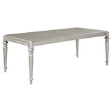 Danette Rectangular Dining Table With Leaf Metallic Platinum