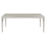 Danette Rectangular Dining Table With Leaf Metallic Platinum