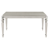 Danette Rectangular Dining Table With Leaf Metallic Platinum