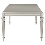 Danette Rectangular Dining Table With Leaf Metallic Platinum