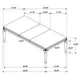 Danette Rectangular Dining Table With Leaf Metallic Platinum