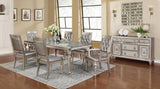 Danette Rectangular Dining Table With Leaf Metallic Platinum