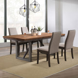 Spring Creek Natural Walnut / Taupe 5-Piece Rectangular Dining Table Set