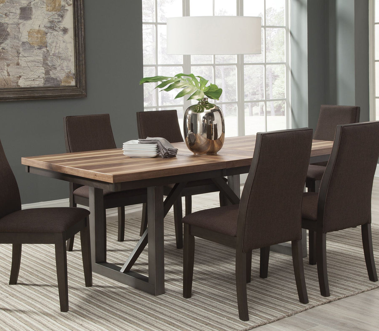 Spring Creek Brown Espresso Extendable Dining Room Set