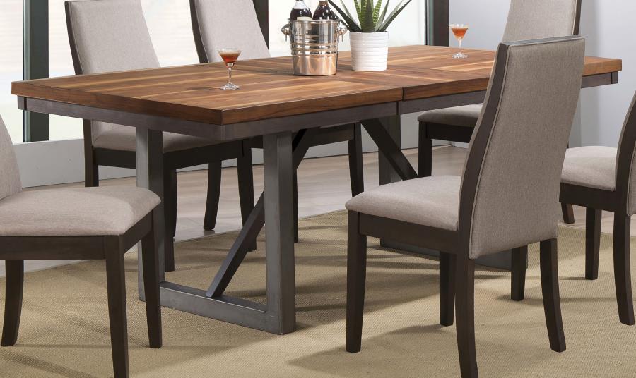 Spring Creek Natural Walnut 77-Inch Extension Dining Table