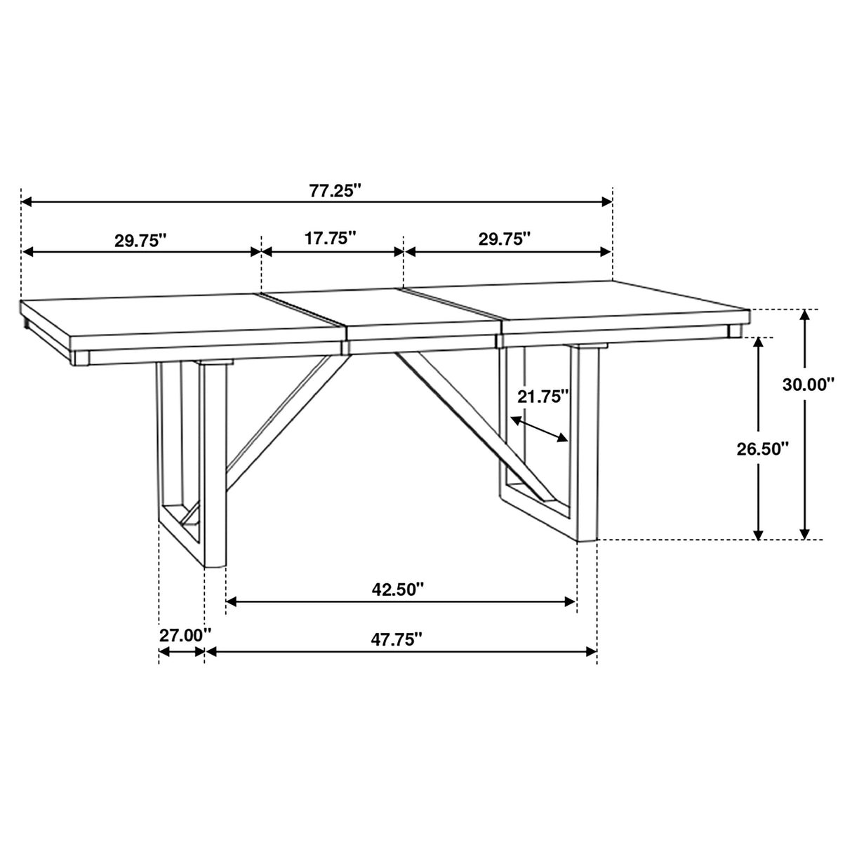 Spring Creek Natural Walnut 77-Inch Extension Dining Table