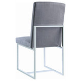 Mackinnon Upholstered Side Chairs Grey And Chrome (Set Of 2)