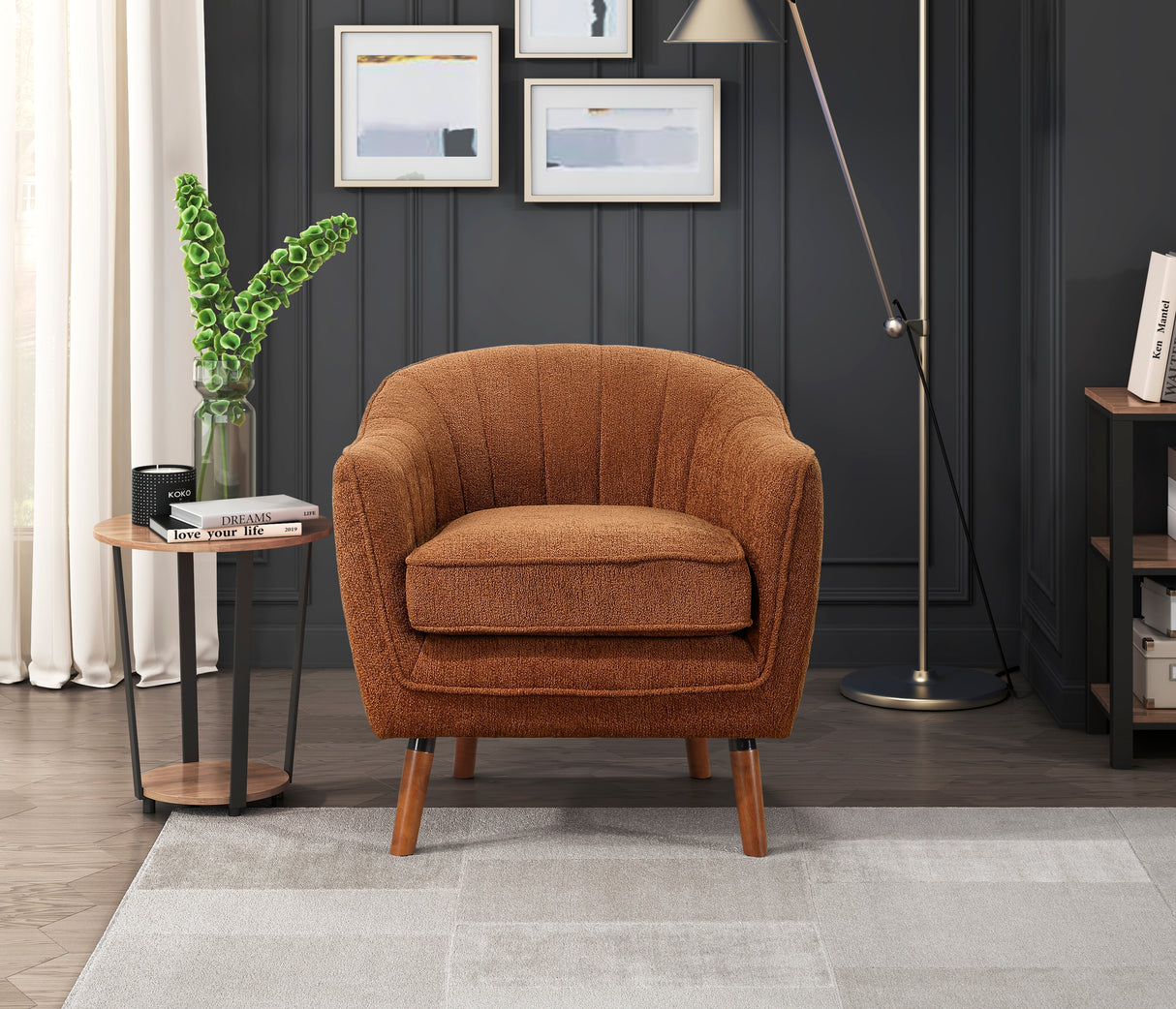 Cutler Rust-Hued Accent Chair