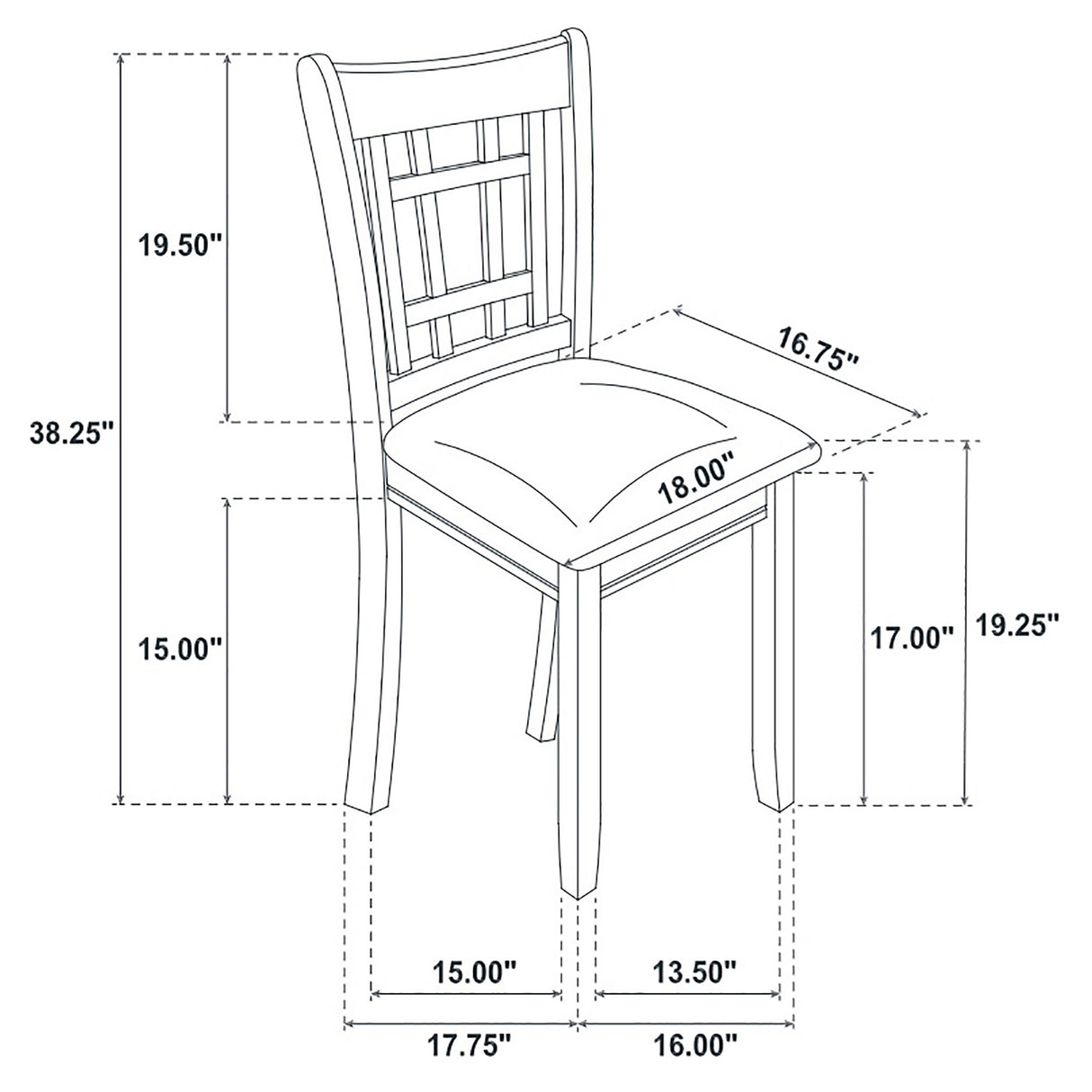 Lavon Padded Dining Side Chairs Espresso And Medium Grey (Set Of 2)