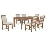 Bruner Natural Brown 7-Piece 72-Inch Rectangular Dining Set