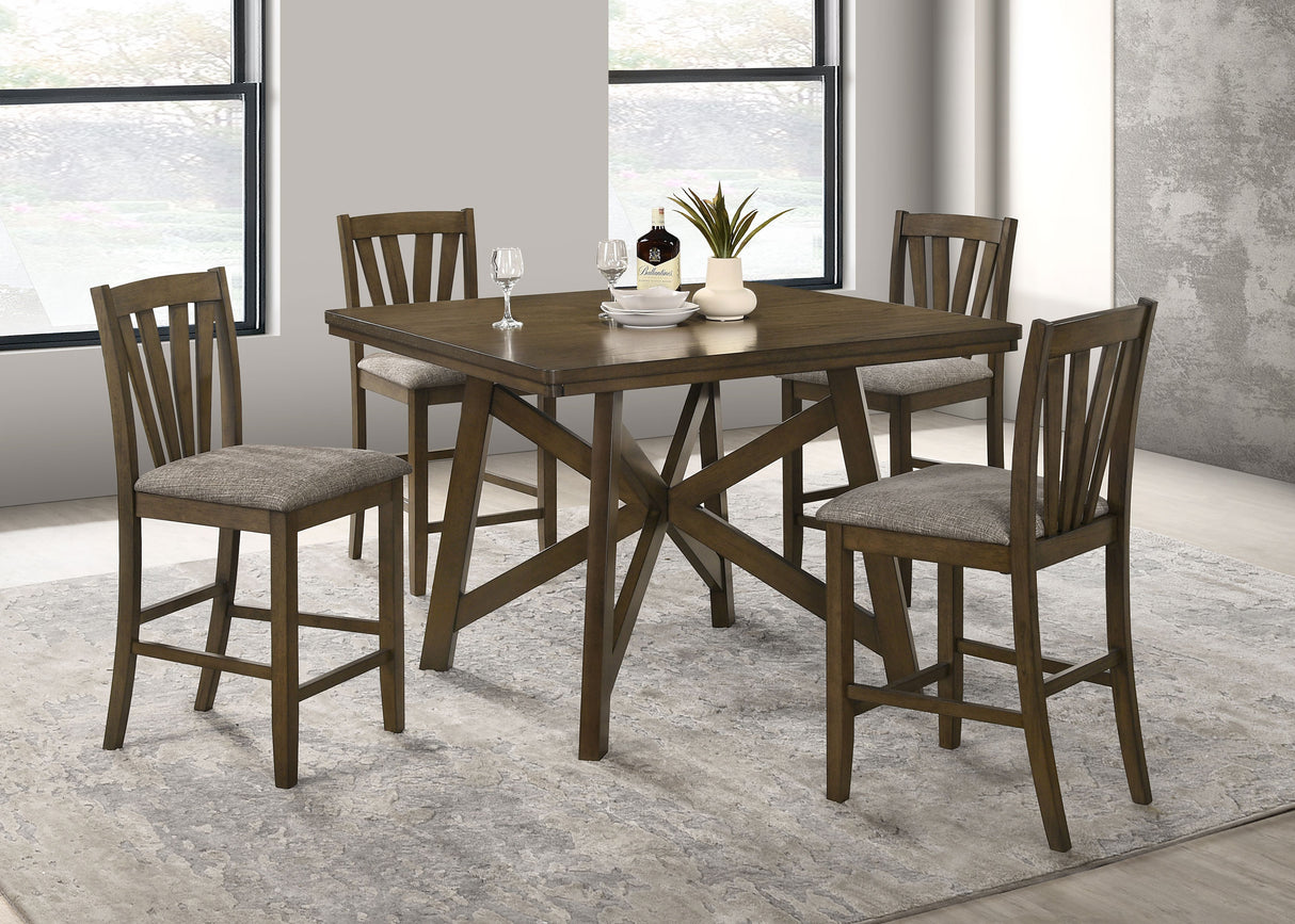 Canfield Brown 5-Piece 47-Inch Counter Height Dining Set