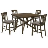 Canfield Brown 5-Piece 47-Inch Counter Height Dining Set