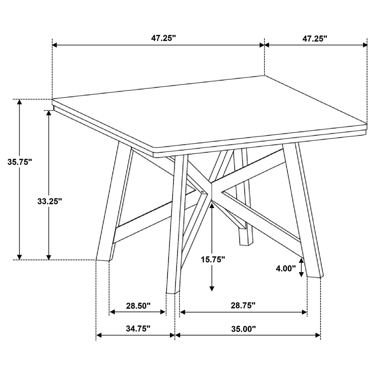 Canfield Brown 5-Piece 47-Inch Counter Height Dining Set