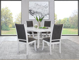 Judd Pearl White 5-Piece 54-Inch Round Wood Dining Table Set