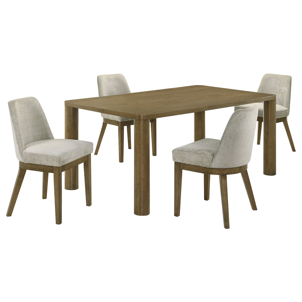 Castlewood Brown Oak 5-Piece 71-Inch Rectangular Dining Set