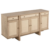 Kailani Beige Oak 10-Piece Wood Dining Set With Sideboard