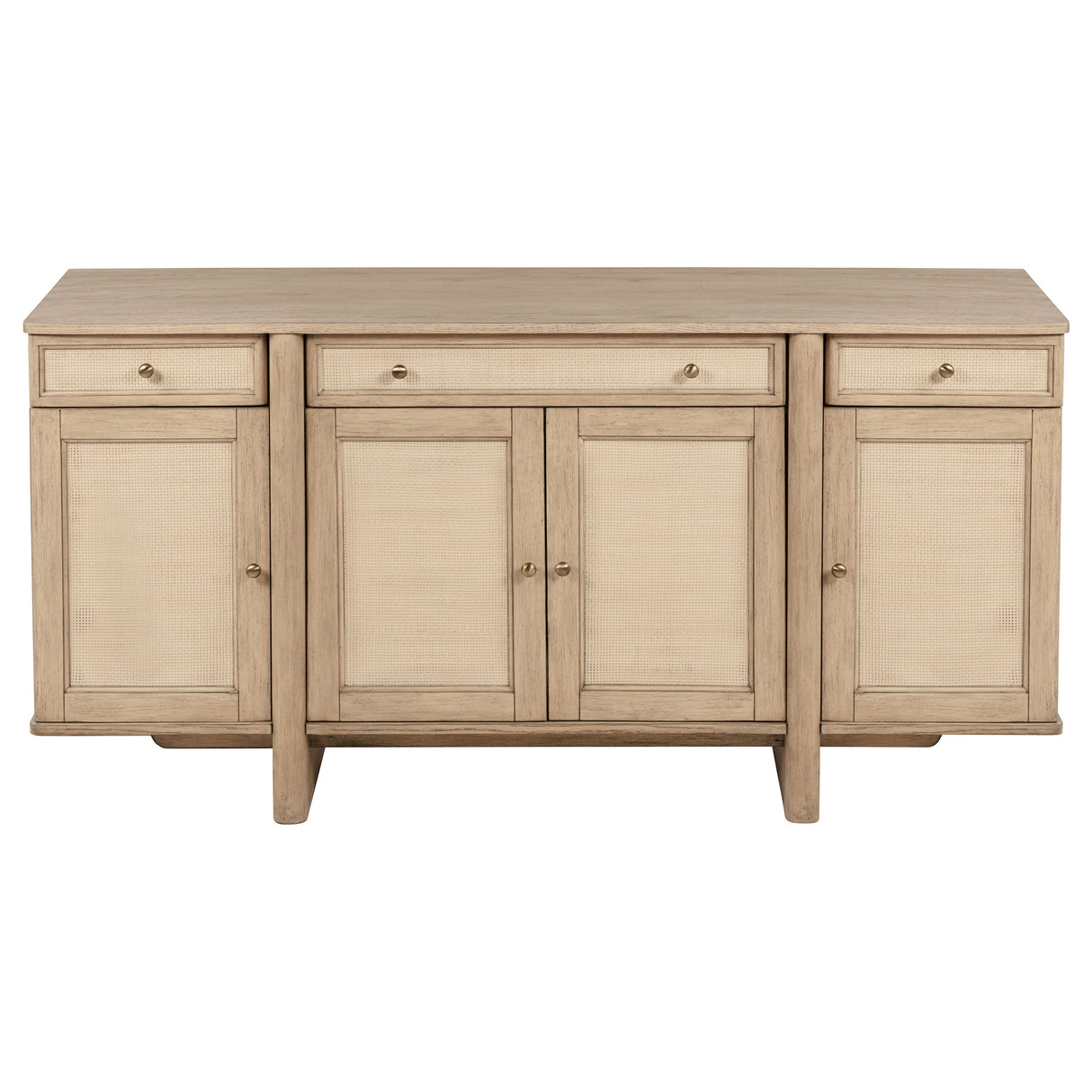 Kailani Beige Oak 10-Piece Wood Dining Set With Sideboard