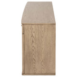 Kailani Beige Oak 4-Door Cane Sideboard Buffet Cabinet