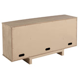 Kailani Beige Oak 4-Door Cane Sideboard Buffet Cabinet