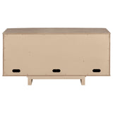 Kailani Beige Oak 4-Door Cane Sideboard Buffet Cabinet