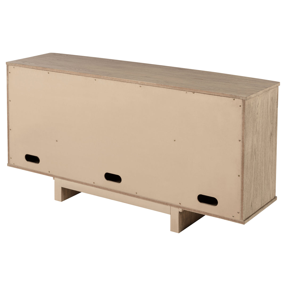 Kailani Beige Oak 4-Door Cane Sideboard Buffet Cabinet