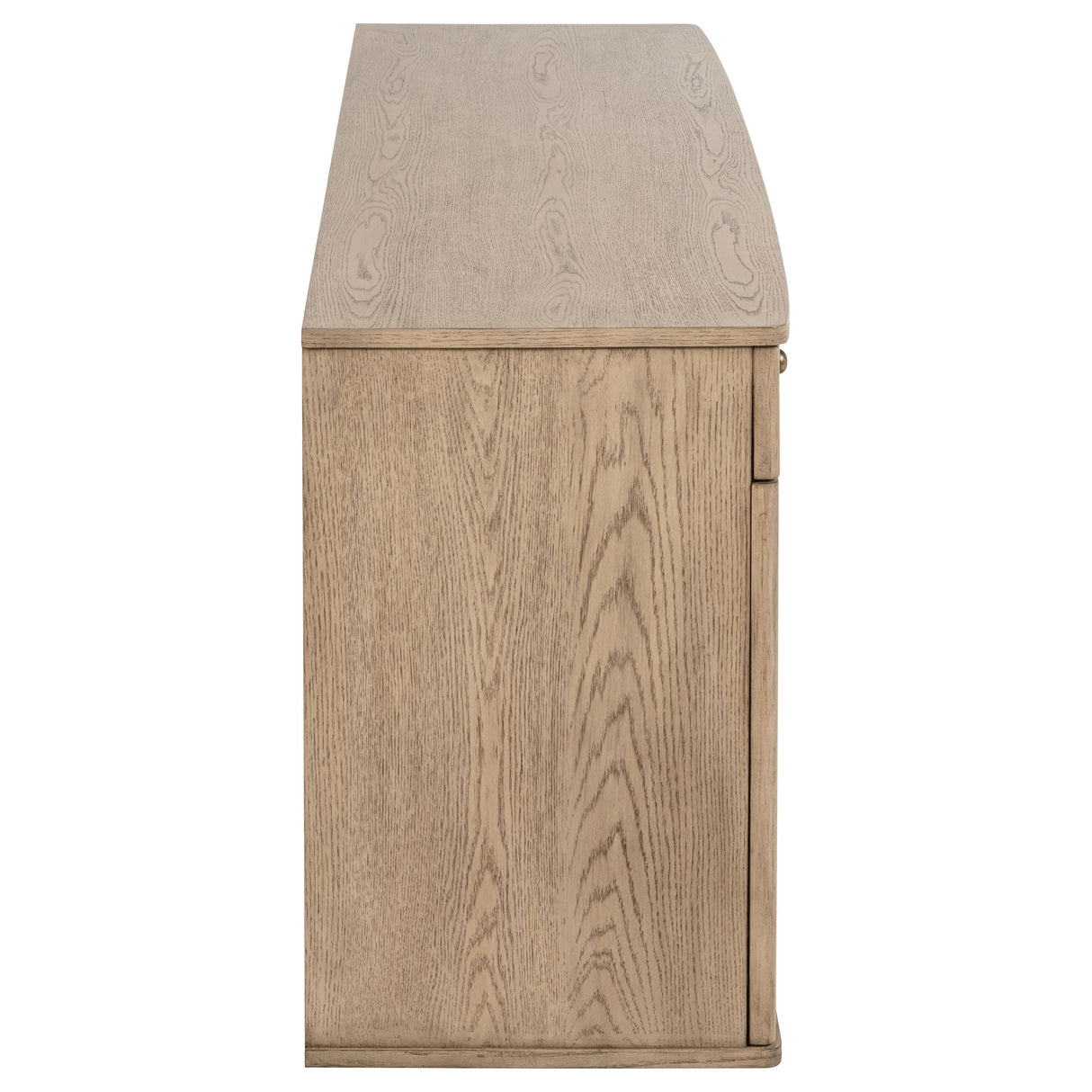 Kailani Beige Oak 4-Door Cane Sideboard Buffet Cabinet