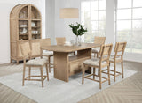 Kailani Beige Oak 7-Piece Wood Counter Height Dining Set