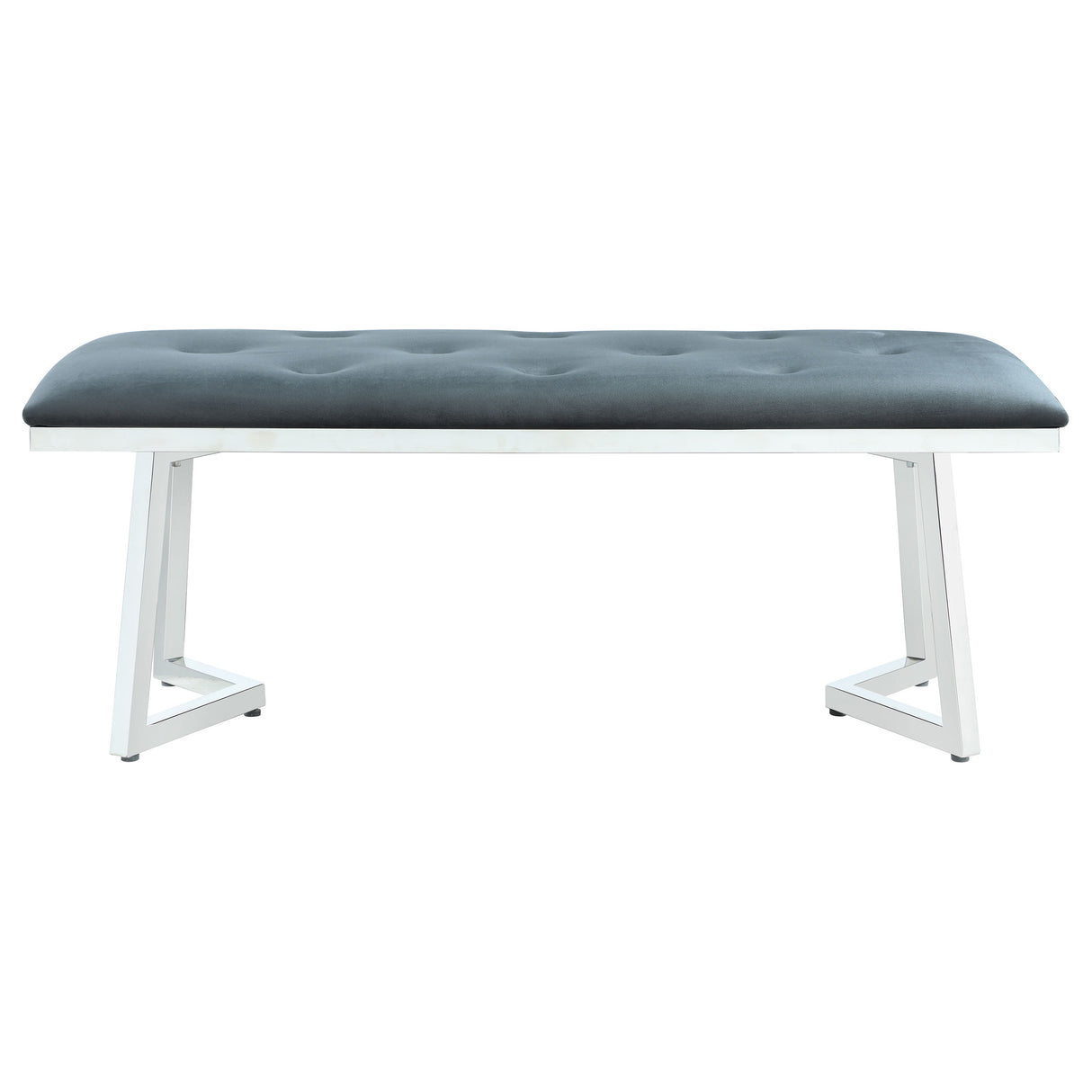 Beaufort Steel Grey Velvet Upholstered Dining Bench