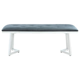 Beaufort Steel Grey Velvet Upholstered Dining Bench