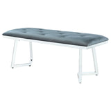 Beaufort Steel Grey Velvet Upholstered Dining Bench