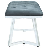 Beaufort Steel Grey Velvet Upholstered Dining Bench