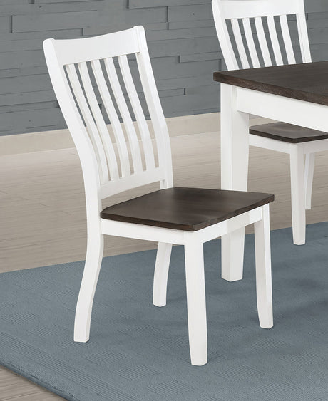 Kingman Slat Back Dining Chairs Espresso And White (Set Of 2)