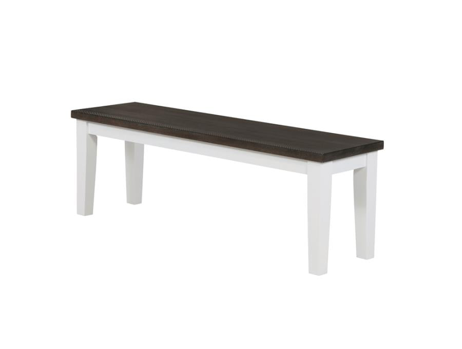 Kingman Rectangular Bench Espresso And White