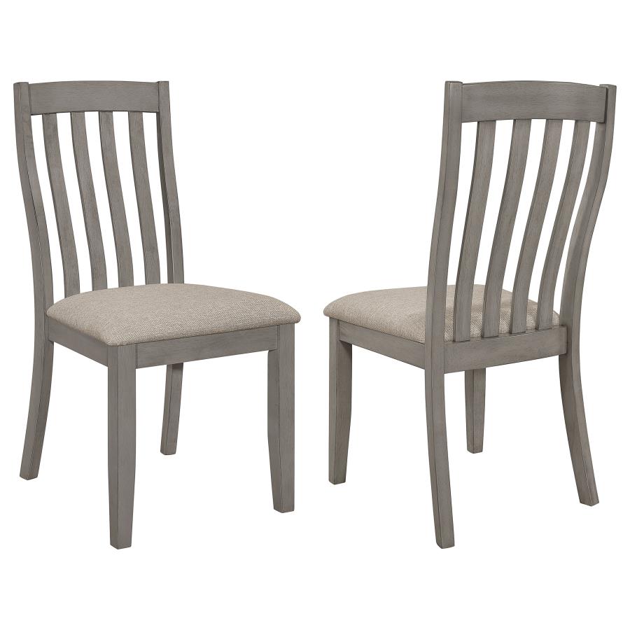 Nogales Slat Back Side Chairs Coastal Grey (Set Of 2)