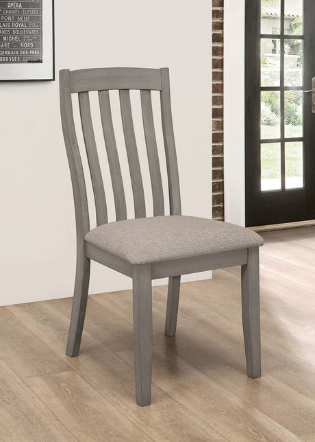 Nogales Slat Back Side Chairs Coastal Grey (Set Of 2)