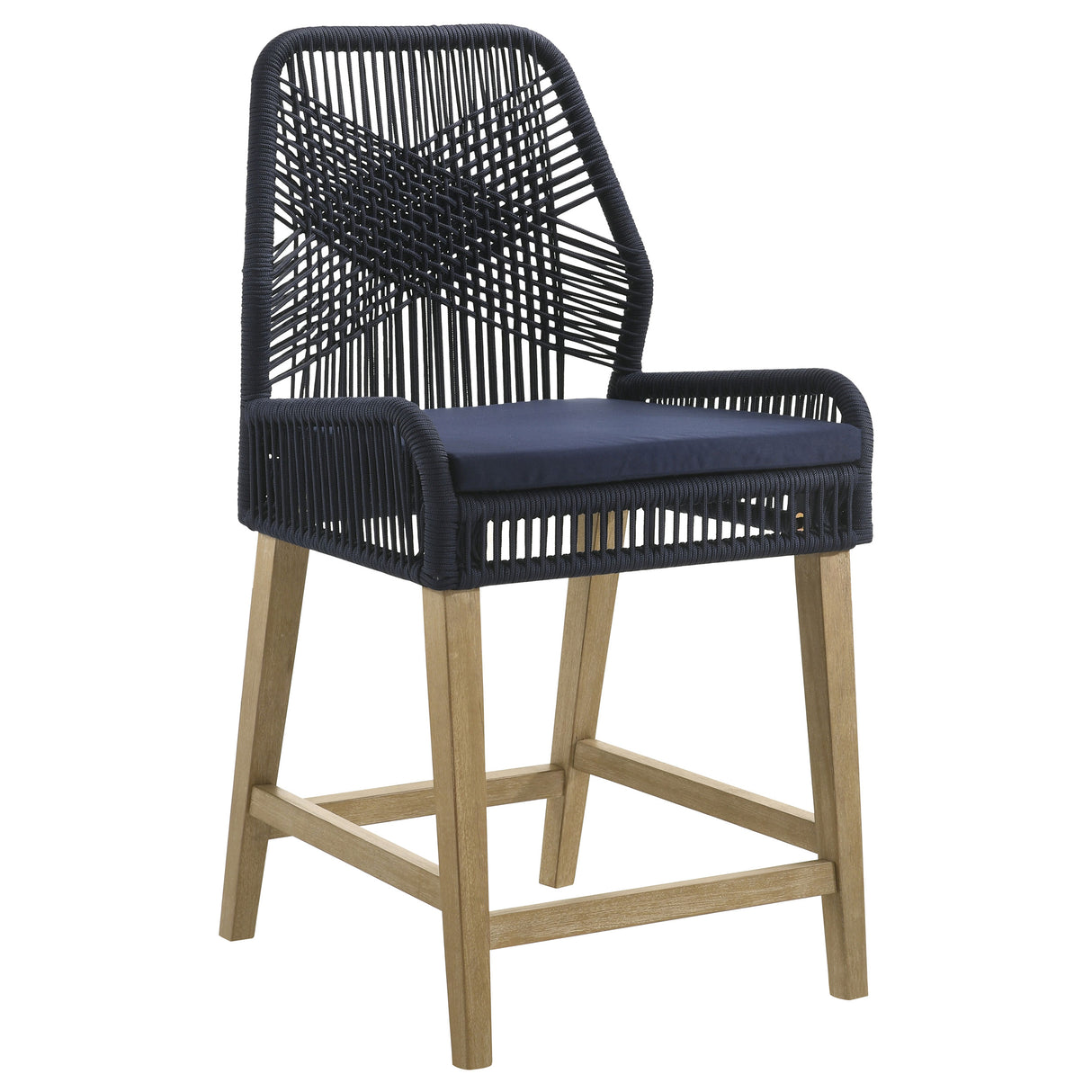 Nakia Woven Rope Back Counter Height Stools (Set Of 2)