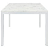 Athena Rectangle Dining Table With Marble Top Chrome