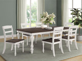 Madelyn Coastal White 86-Inch Extension Leaf Dining Table