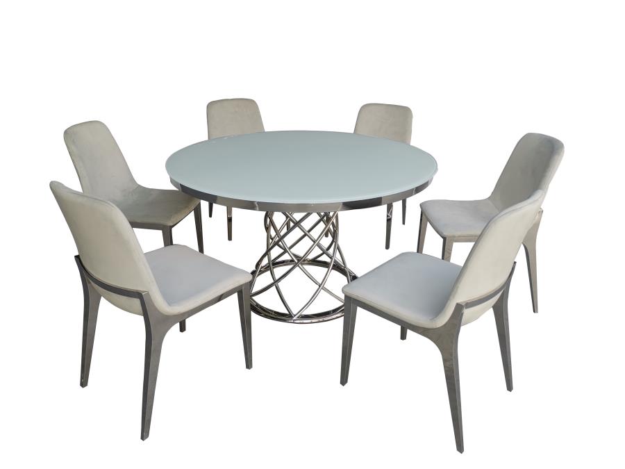 Irene Light Grey Upholstered Dining Side Chair (Set Of 4)