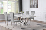 Kerwin Grey 5-Piece Rectangular Dining Table Set And Chrome