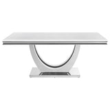 Kerwin White Marble Rectangular 71-Inch Stone Top Dining Table