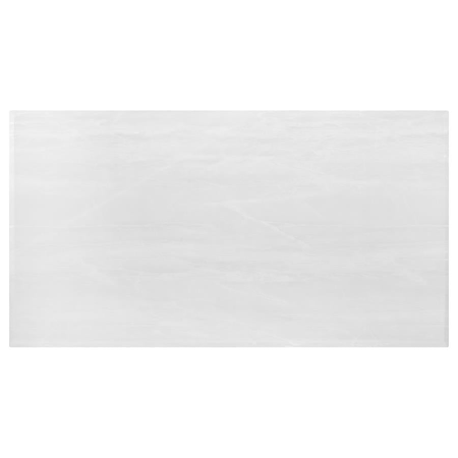 Kerwin White Marble Rectangular 71-Inch Stone Top Dining Table