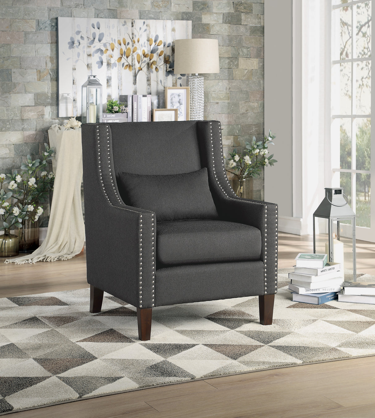 Keller Dark Gray Accent Chair