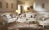 Acme Chantelle 2-Piece Living Room Set in Pearl White