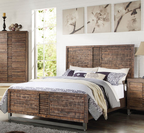 Acme Andria Platform Bedroom Set in Reclaimed Oak