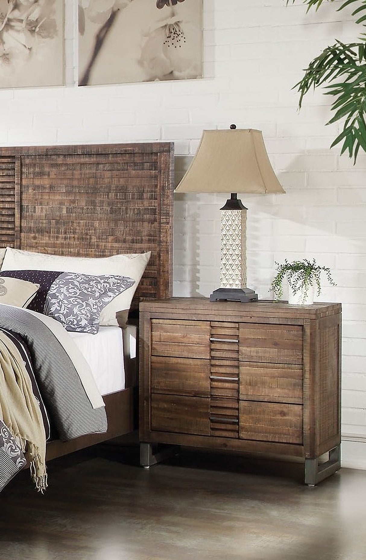 Acme Andria Platform Bedroom Set in Reclaimed Oak