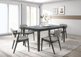 Stevie Black 5-Piece Rectangular Dining Table Set Grey And