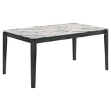 Stevie Rectangular Dining Table With Faux Marble Top