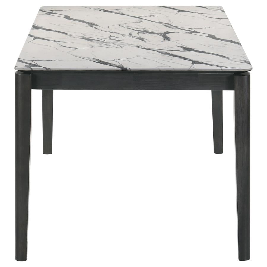 Stevie Rectangular Dining Table With Faux Marble Top