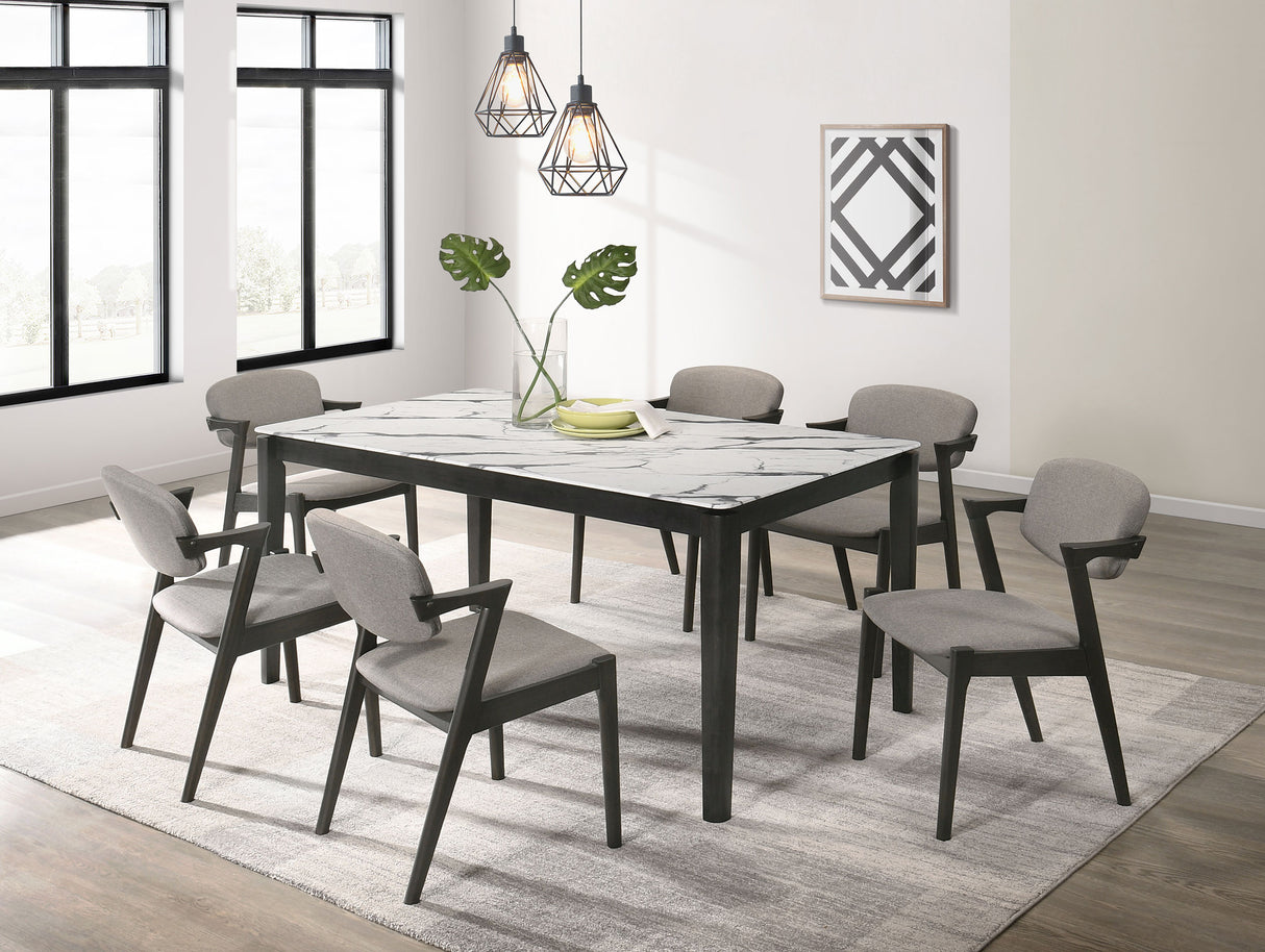 Stevie Rectangular Dining Table With Faux Marble Top